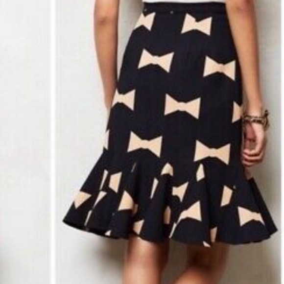 Anthropologie Eva Franco Bow Tie Flounce Skirt Size 6 - Picture 4 of 8